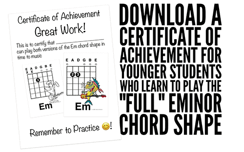 download a free kids guitar certificate of achievement